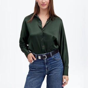 NWT Madewell Dark Green Button Down Shirt